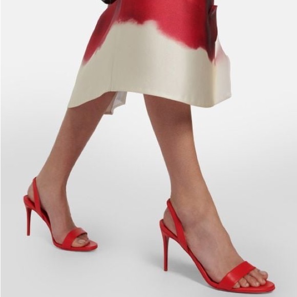 Aquazzura So Nude 105 Red Suede Heeled Sandals Sz 40